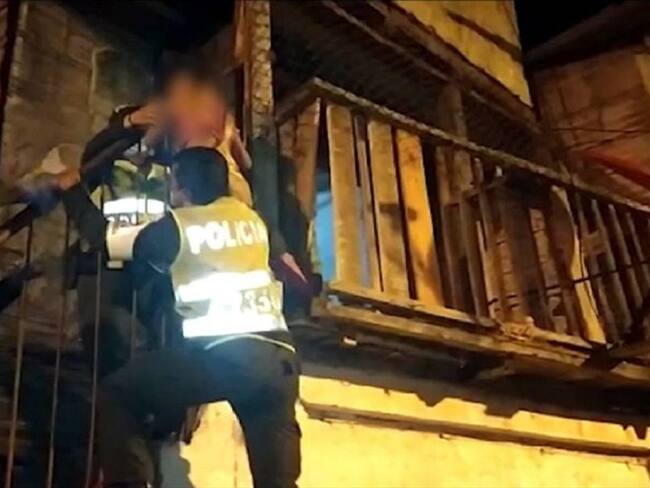 Menor rescatada por las autoridades de Manizales. Foto: Policía Metropolitana de Manizales.