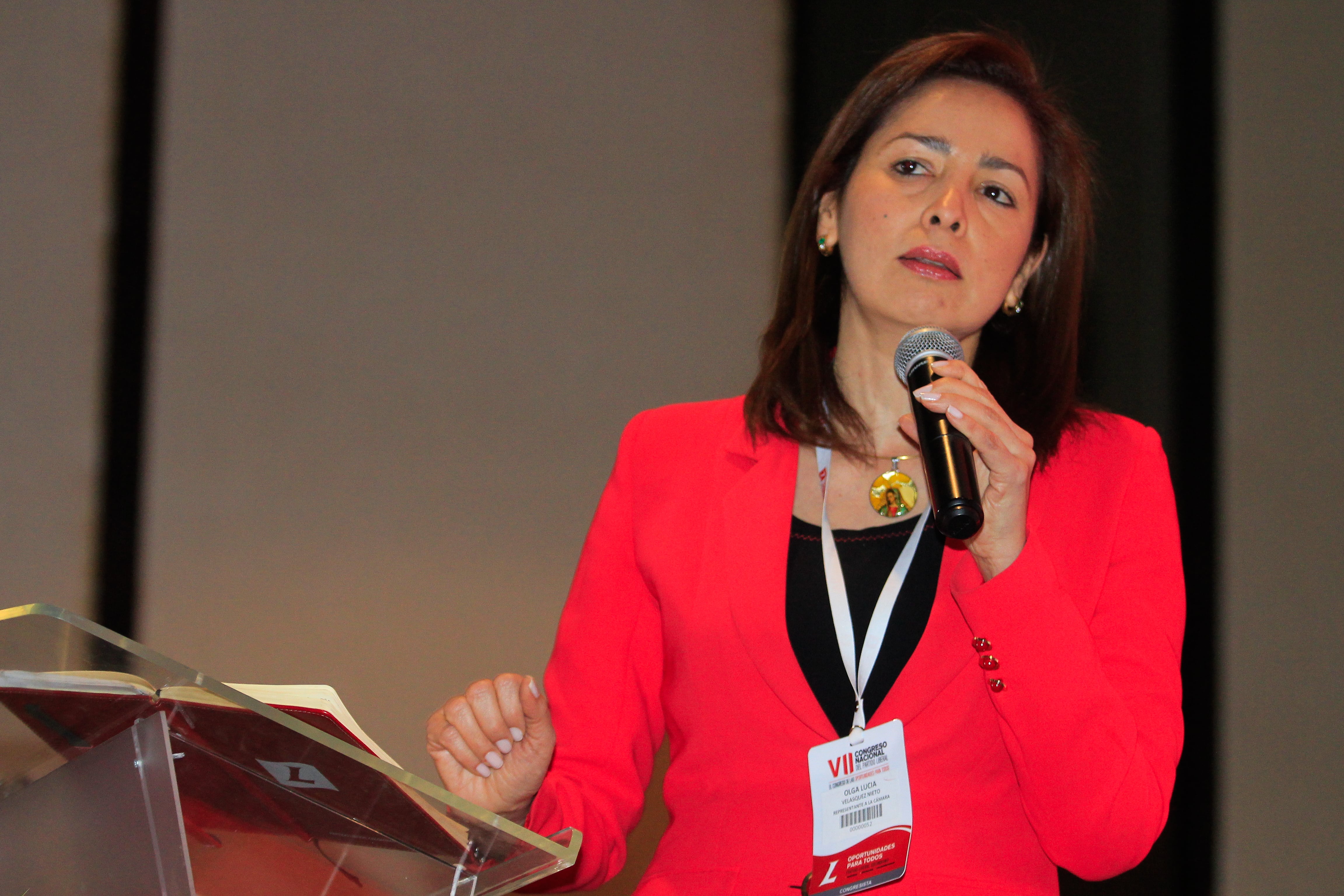 Bogotá. Mayo 13 de 2016. Foro: Programatico Nacional : Instituto de Pensamiento Liberal. Panel "Dialogo con el Gobierno." En la foto: Olga Lucía Velásquez Nieto - Representante a la Cámara. (Colprensa - Diego Pineda)