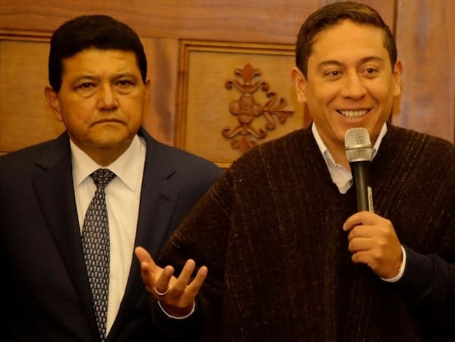 Alcalde de Tunja, Pablo Emilio Cepeda, y gobernador de Boyacá, Carlos Amaya. Foto: