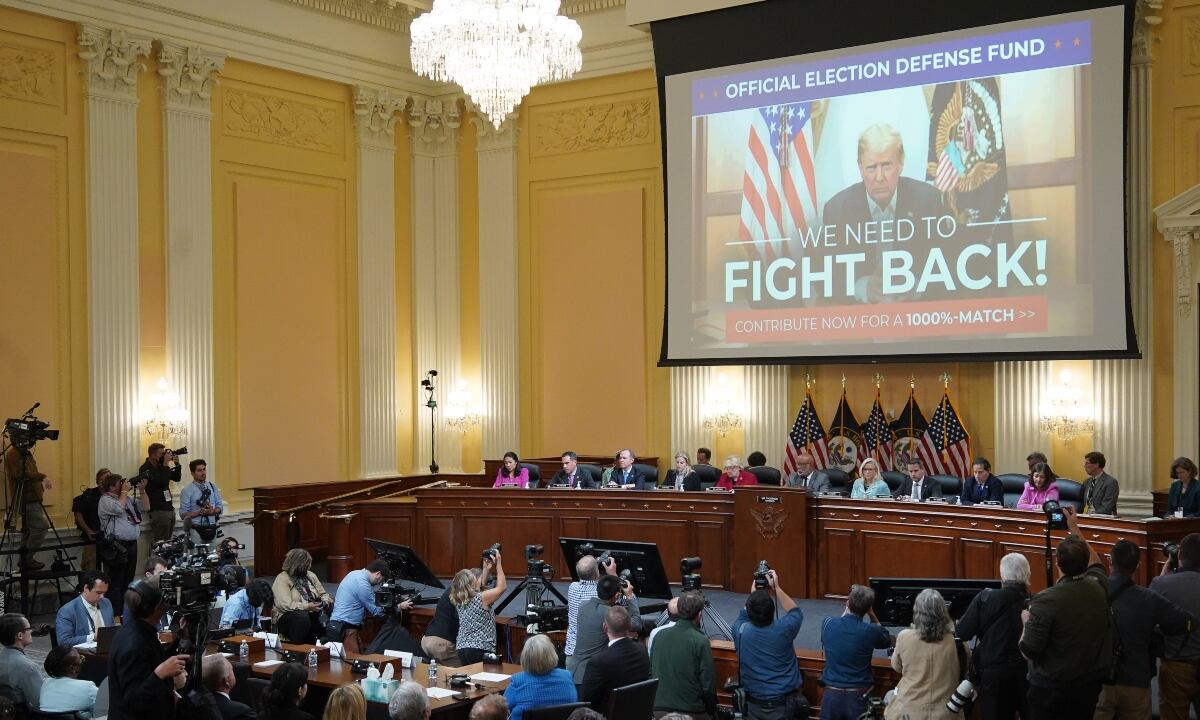 El comité del Congreso de los Estados Unidos que investiga el asalto al Capitolio del 6 de enero de 2021. Foto: Getty Images.