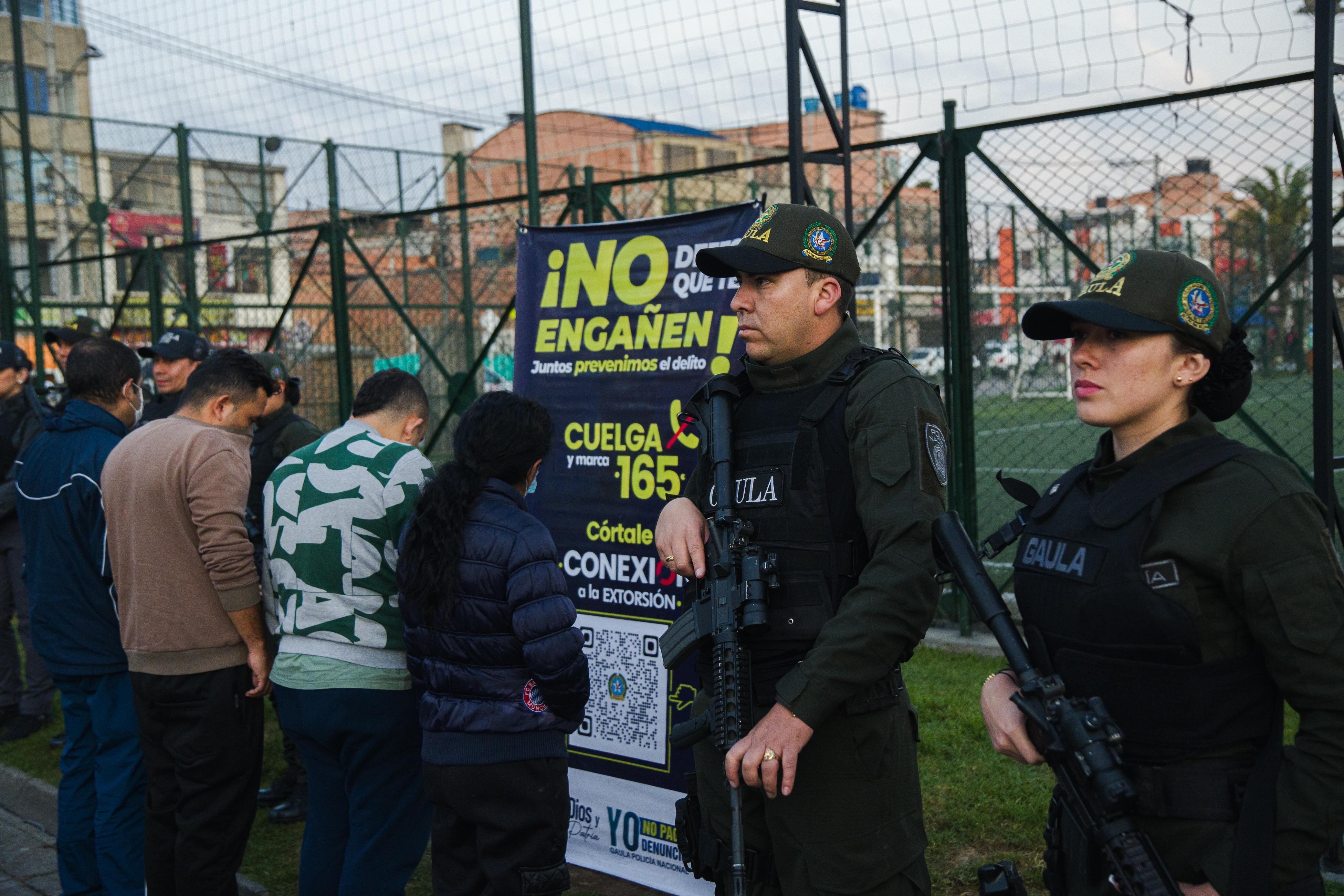 Capturan a bandas de extorsionistas en el occidente de Bogotá. Foto: Suministrada.
