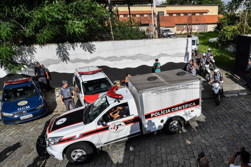 BRAZIL-CRIME-SHOOTING-SCHOOL (Photo by NELSON ALMEIDA / AFP)        (Photo credit should read NELSON ALMEIDA/AFP via Getty Images)