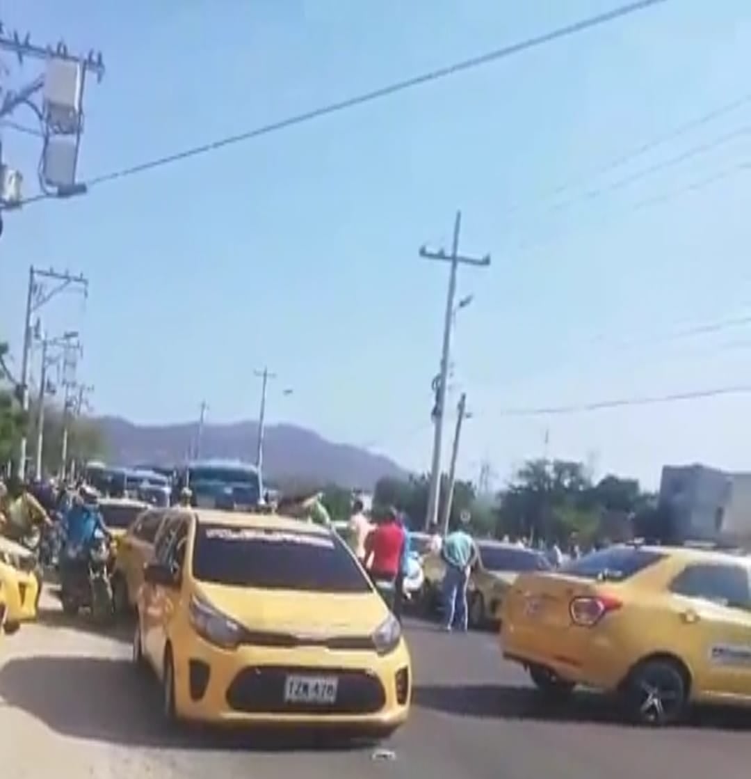Protesta de taxistas/ Cortesía