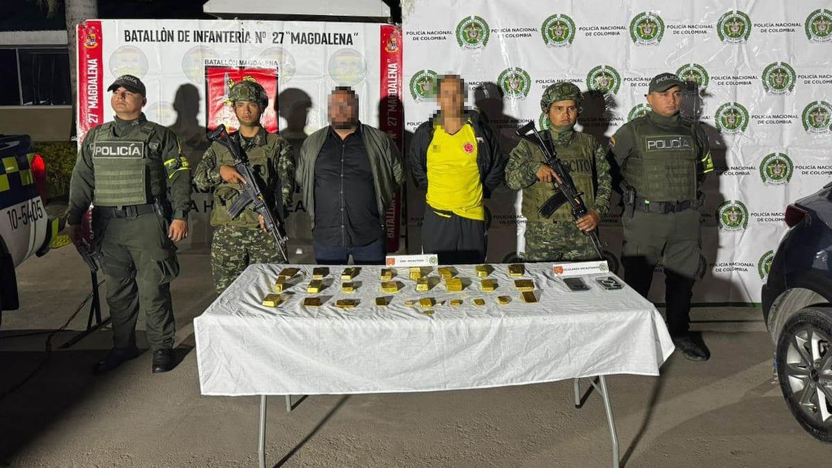 Ejército incautó 42 kilos de oro en Huila