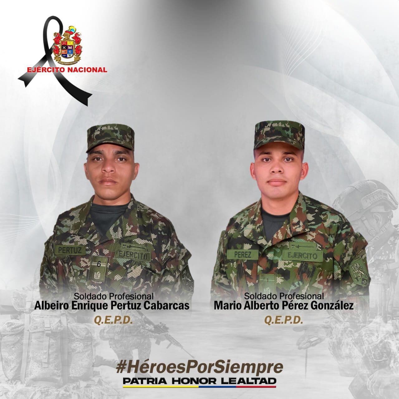 Emboscada deja dos militares muertos en zona rural de Pueblo Nuevo, Córdoba. Foto: Ejército.