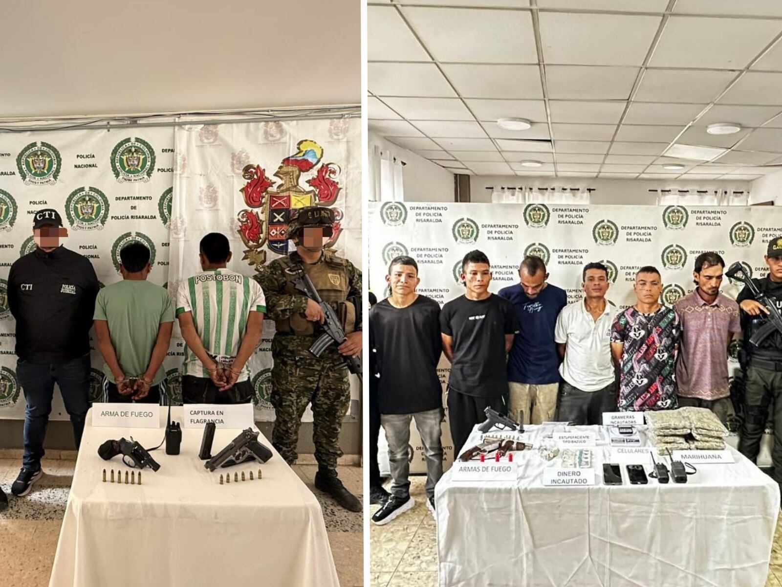 Operativos al occidente de Risaralda dejan varios resultados (fotos: Ejercito Nacional - Policía Nacional)
