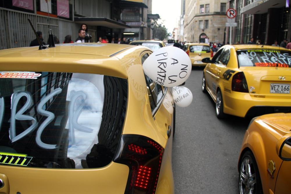 Imagen de referencia paro de taxistas. Foto: Colprensa