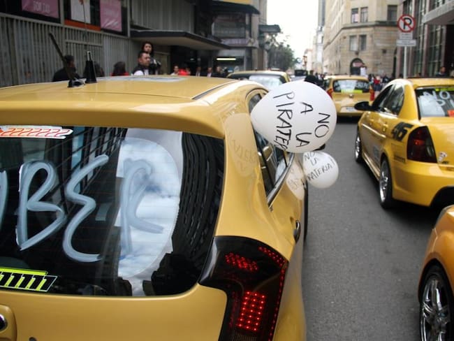 Imagen de referencia paro de taxistas. Foto: Colprensa