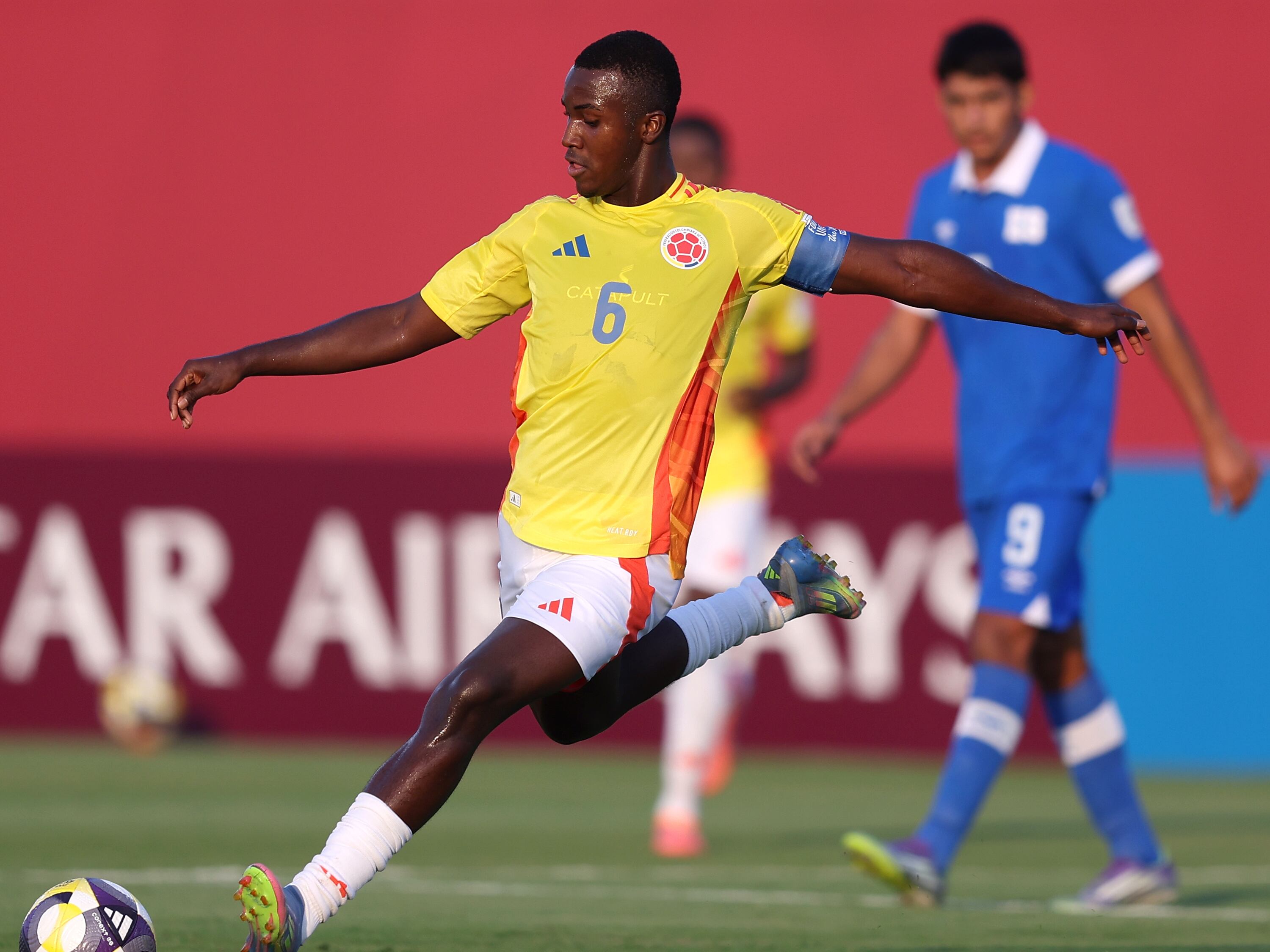 Cristian Orozco jugador de la Selección Colombia Sub-17, en el Mundial del 2025 que se juega en Qatar / Getty Images