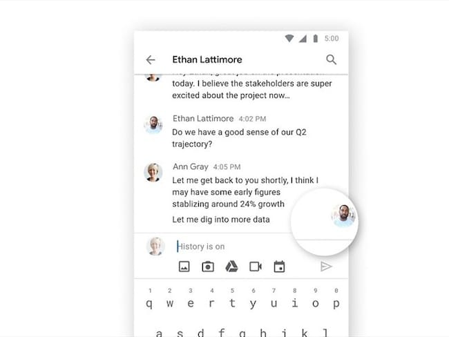 Esta característica se encuentra solamente presente en las conversaciones individuales con ventanas activas de Google Chat. Foto: Europa Press