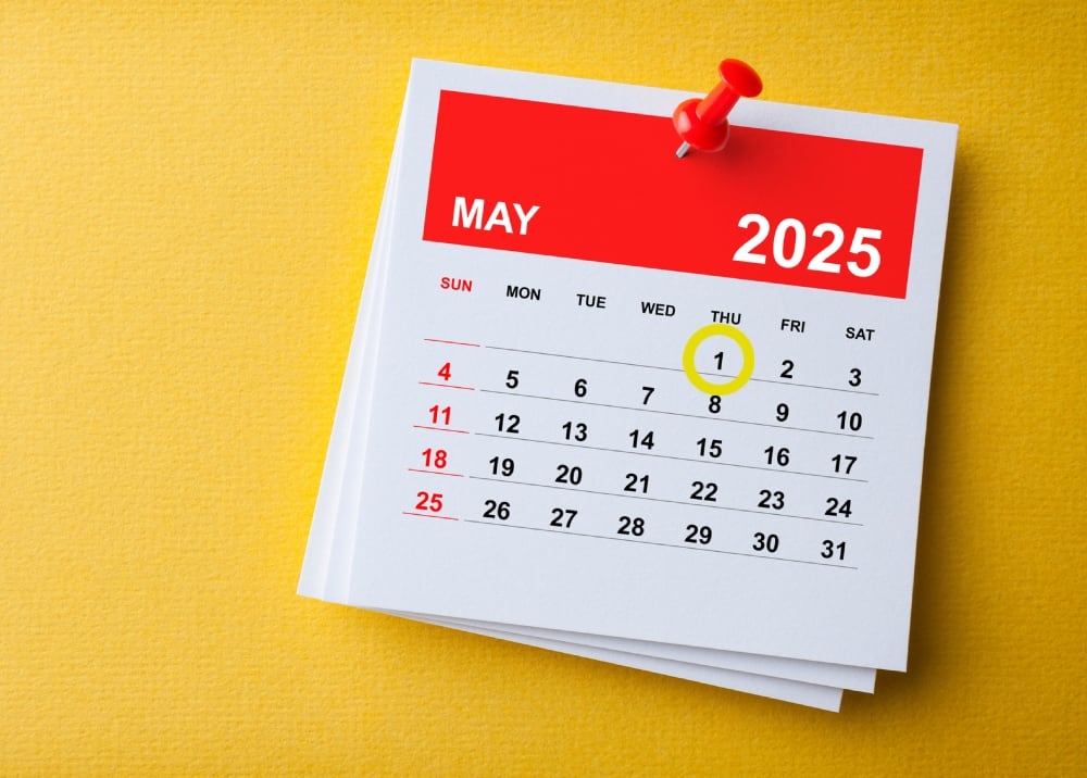 Calendario de mayo 2025.