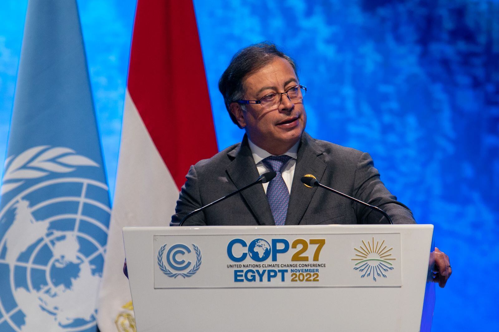 El presidente de la República, Gustavo Petro, en la Conferencia de las Naciones Unidas sobre el Cambio Climático 2022 (COP27). Foto: Presidencia