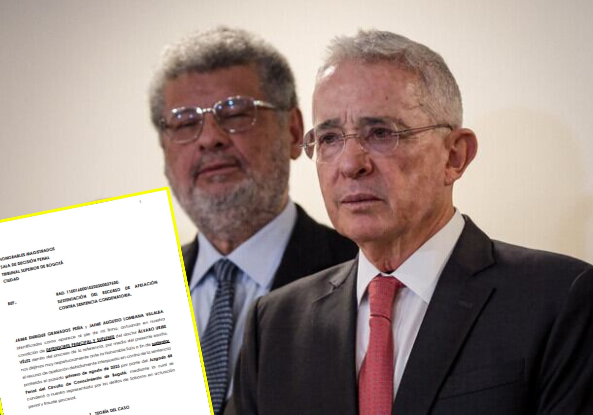 Jaime Lombana y Álvaro Uribe presentan recurso de apelación.