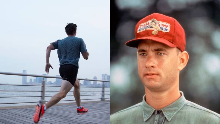 Junior Zamora, atleta peruano que compite caracterizado como Forrest Gump