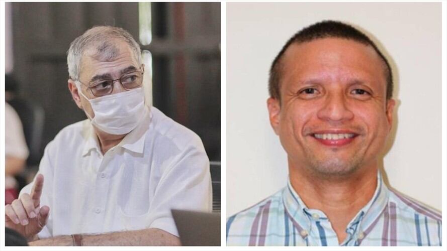 William Dau Chamatt, alcalde de Cartagena, y Rodolfo Llinas Castro, gerente de la ESE Hospital Local Cartagena de Indias. Foto: Archivo