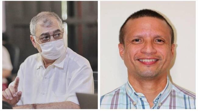 William Dau Chamatt, alcalde de Cartagena, y Rodolfo Llinas Castro, gerente de la ESE Hospital Local Cartagena de Indias. Foto: Archivo