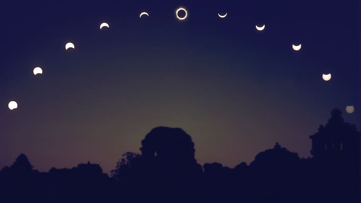 Imagen de referencia de los tipos de eclipses (Foto vía GettyImages)