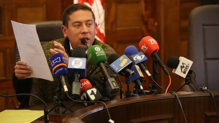Las declaraciones se dieron en medio de una rueda de prensa en el Palacio de la Torre. . Foto: La Gobernación de Boyacá