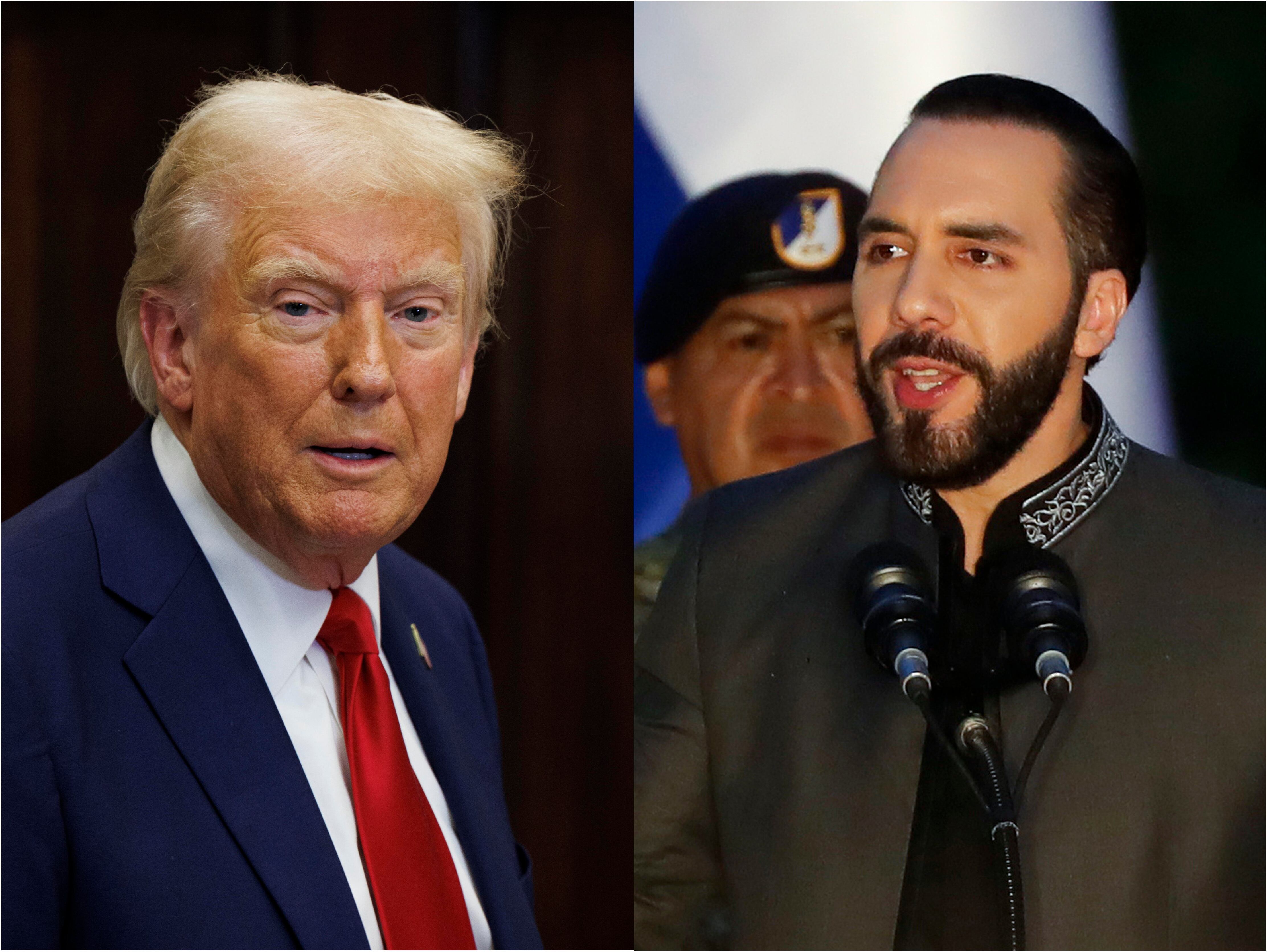 Donald Trump y Nayib Bukele. Fotos: EFE.
