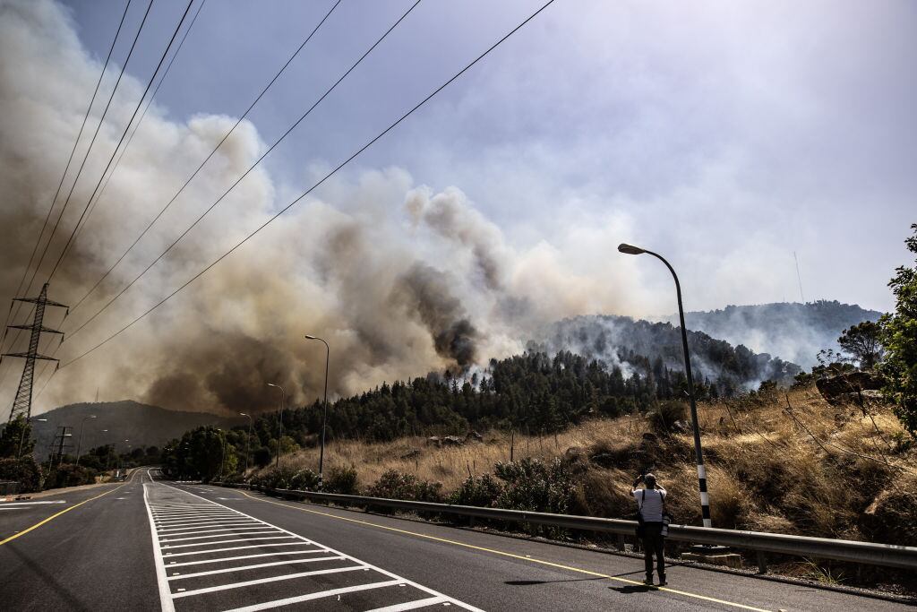 Imagen de referencia de ataques pasados de cohetes enviados de Libano. I Foto: Mostafa Alkharouf/Anadolu via Getty Images.