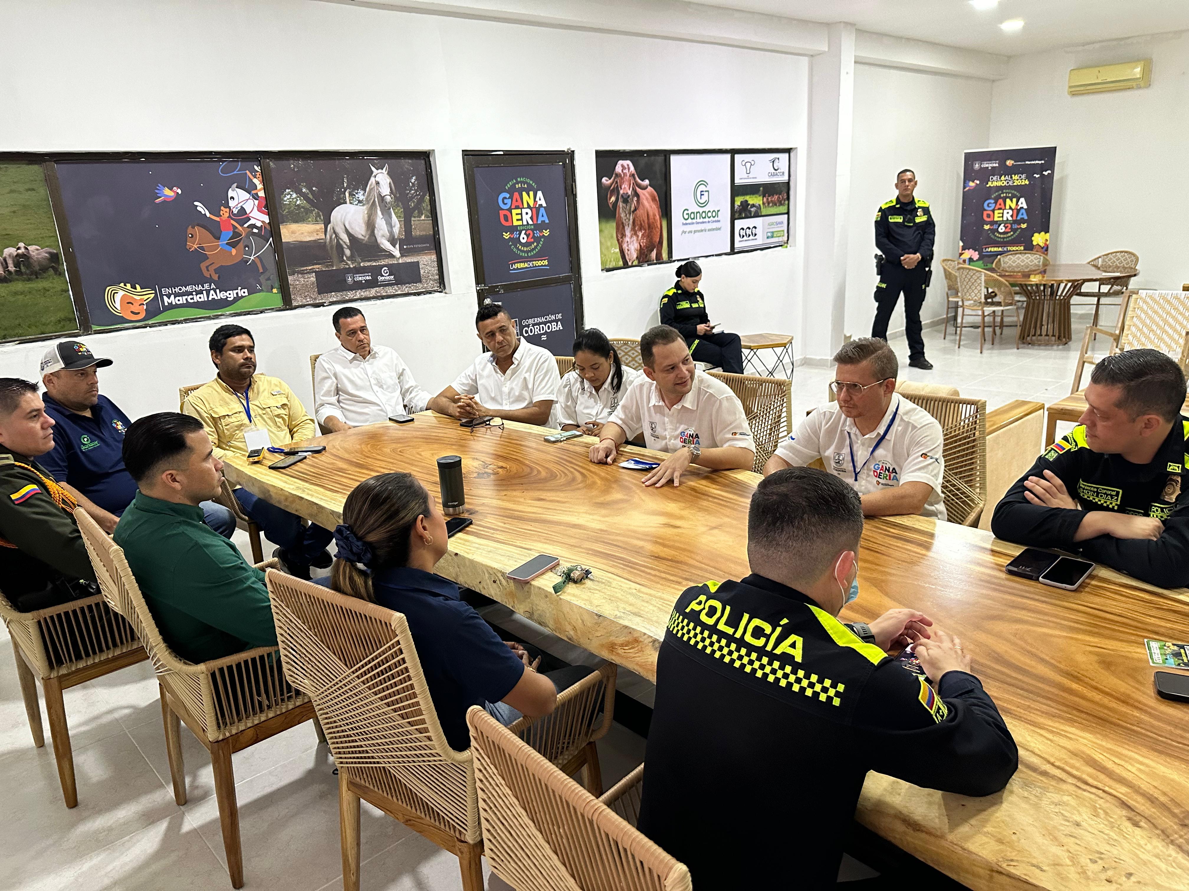 Instalan Puesto de Mando Unificado en el marco de la Feria de la Ganadería en Montería. Foto: Gobernación de Córdoba.