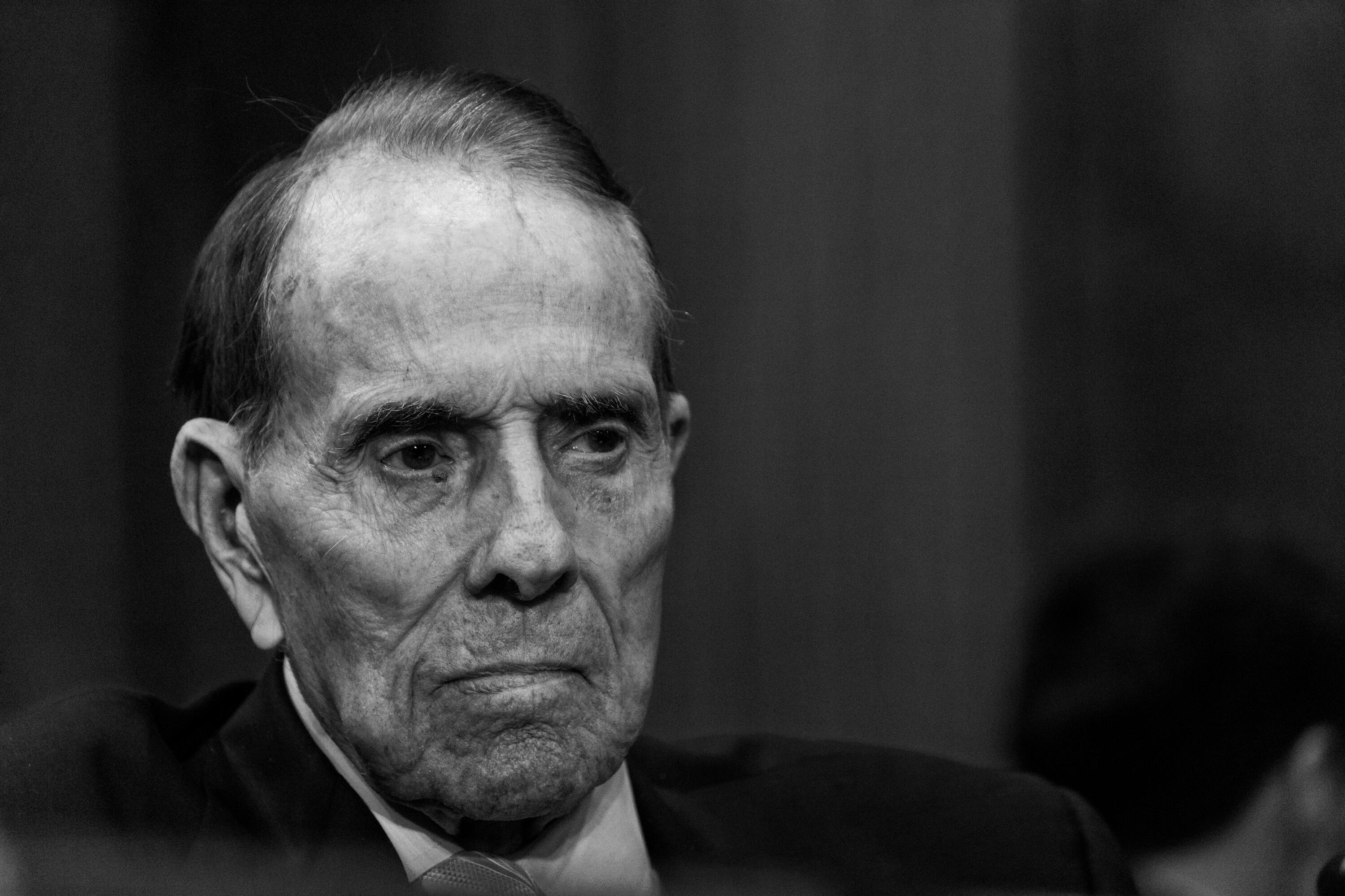 Former Senate Majority Leader Bob Dole (R-KS), introduces Michael Pompeo, director of the Central Intelligence Agency (CIA) and U.S. secretary of state nominee for the Trump administration. (Photo by Cheriss May/NurPhoto via Getty Images)