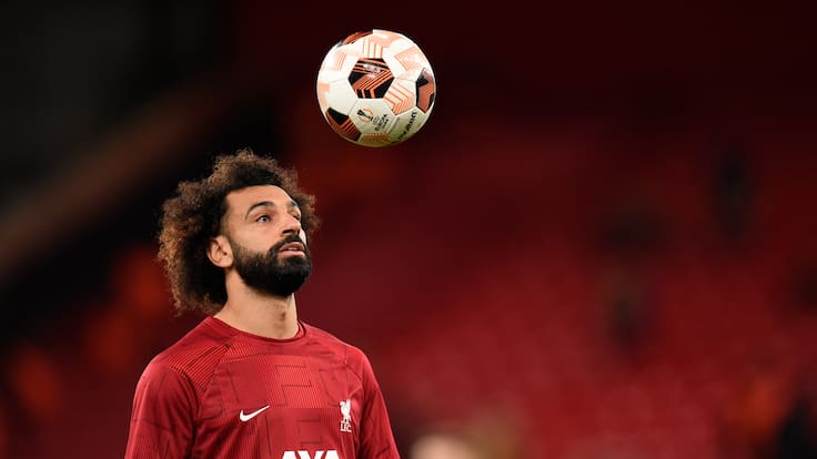 Liverpool (United Kingdom), 05/10/2023.- Liverpool&#039;s Mohamed Salah warms up before the UEFA Europa League Group E match between Liverpool and Union SG in Liverpool, Britain, 05 October 2023. (Reino Unido) EFE/EPA/PETER POWELL