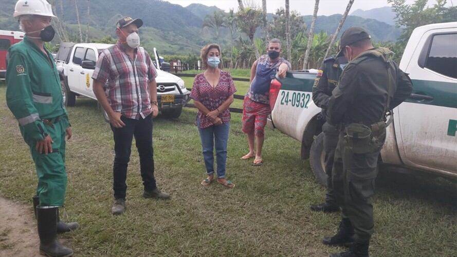 Lugar de la emergencia en la vereda El Bosque del municipio de Neira, en Caldas. Foto: Alcaldía de Neira.