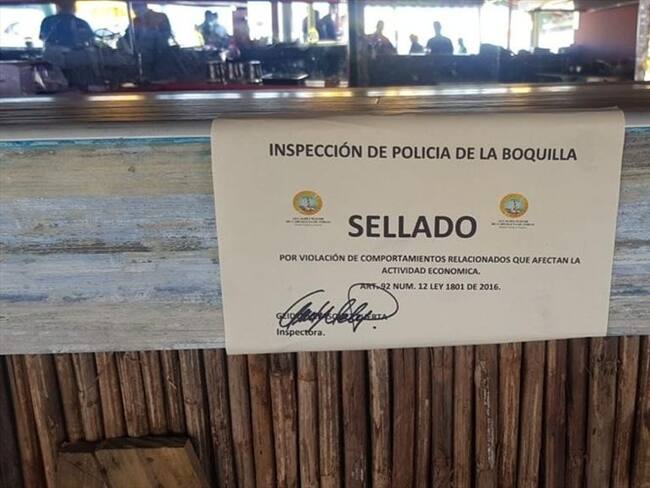 Sellan establecimiento “Soy Nativo” en zona norte de Cartagena . Foto: Cortesía