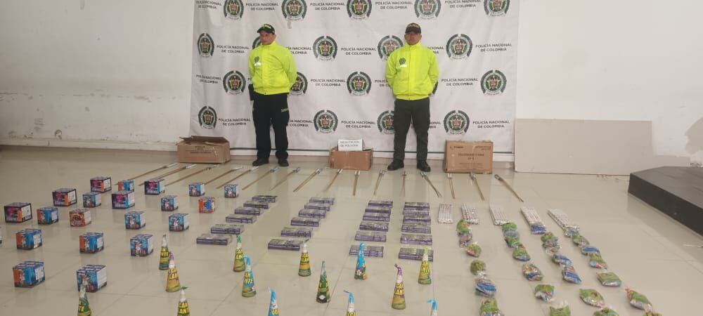 Pólvora incautada en Montería. Foto: Policía Nacional.