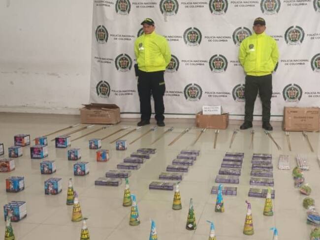 Pólvora incautada en Montería. Foto: Policía Nacional.