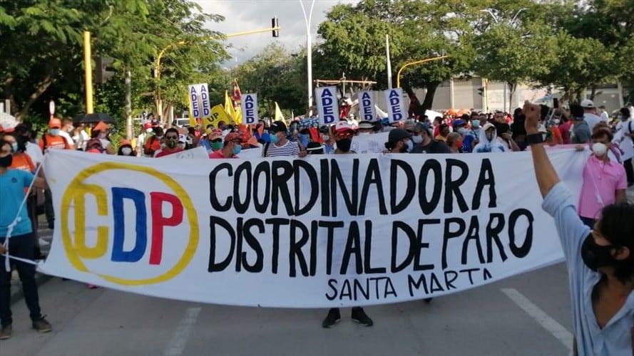 Sin contratiempos ni alteraciones culminó la jornada de marchas en Santa Marta. Foto: La W Radio