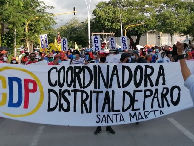 Sin contratiempos ni alteraciones culminó la jornada de marchas en Santa Marta. Foto: La W Radio