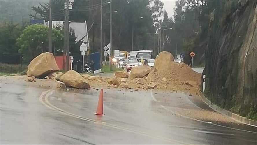 Vía Bogotá - La Calera. Foto: Bomberos Cundinamarca
