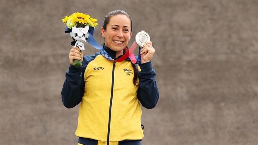 Mariana Pajón ganó medalla de plata en los Juegos Olímpicos de Tokio 2020. Foto: Francois Nel/Getty Images