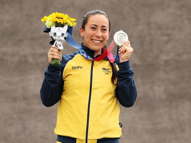 Mariana Pajón ganó medalla de plata en los Juegos Olímpicos de Tokio 2020. Foto: Francois Nel/Getty Images