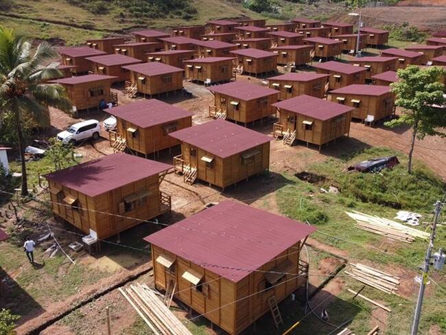 Viviendas definitivas de excombatientes de las Farc. Foto: Cortesía ARN