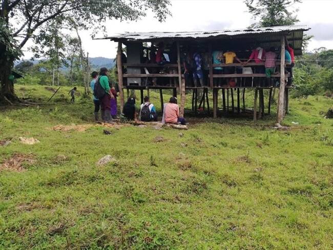 Joven indígena resultó herido al pisar una mina antipersonal en Dabeiba, Antioquia. Foto: Cortesía OIA