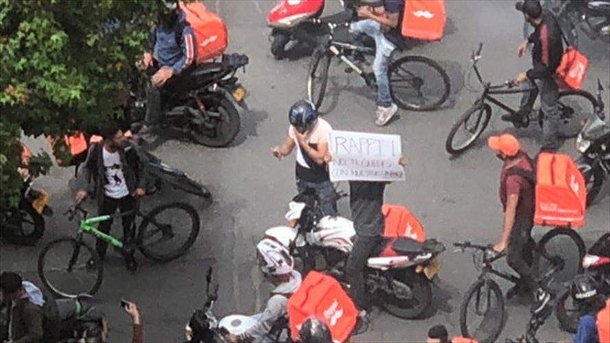 Protesta de rappitenderos. Foto: La WCon Vicky Dávila