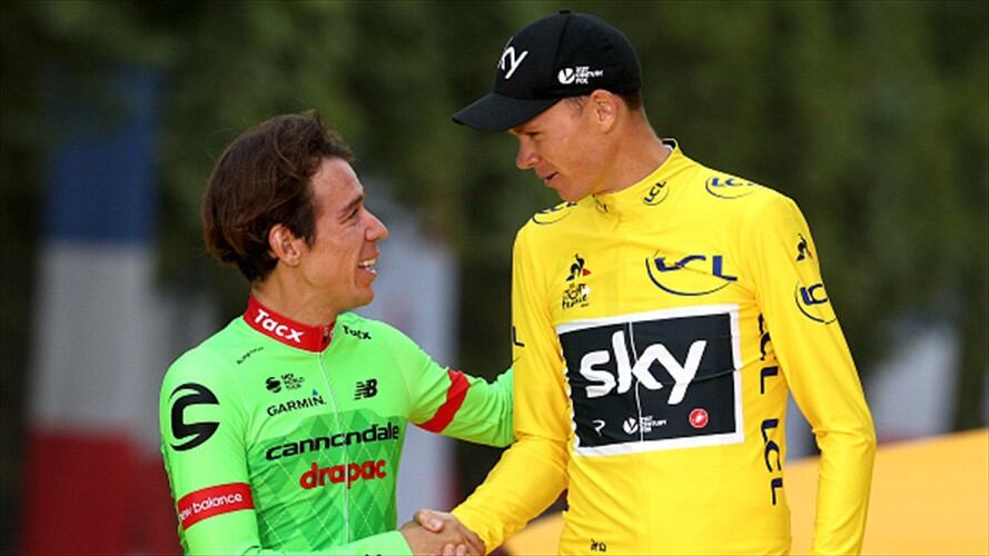 Rigoberto Urán y Chris Froome. Foto: Getty Images