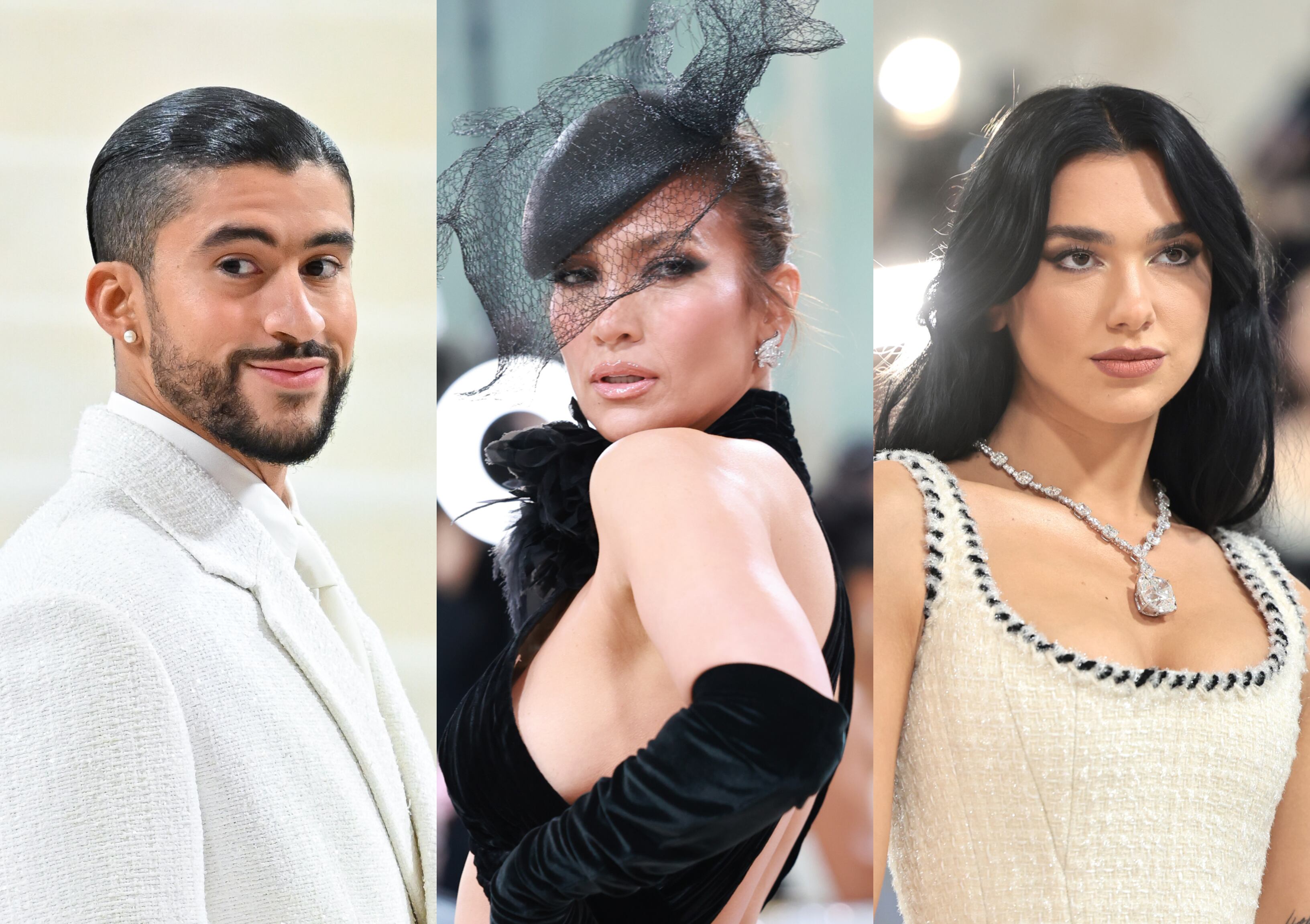 Bad Bunny, Jennifer López y Dua Lipa | Fotos: GettyImages