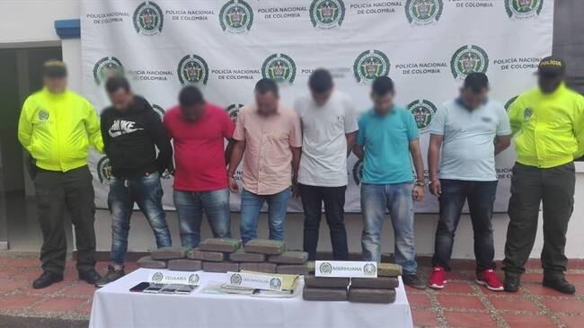 Autoridades capturan a ocho presuntos integrantes del Clan del Golfo en Montería. Foto: Policía Nacional