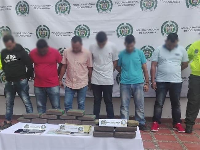 Autoridades capturan a ocho presuntos integrantes del Clan del Golfo en Montería. Foto: Policía Nacional