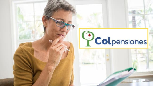 Muger con gesto expectante y al lado el logo de colpensiones (Fotos vía Getty Images y redes sociales de Colpensiones)