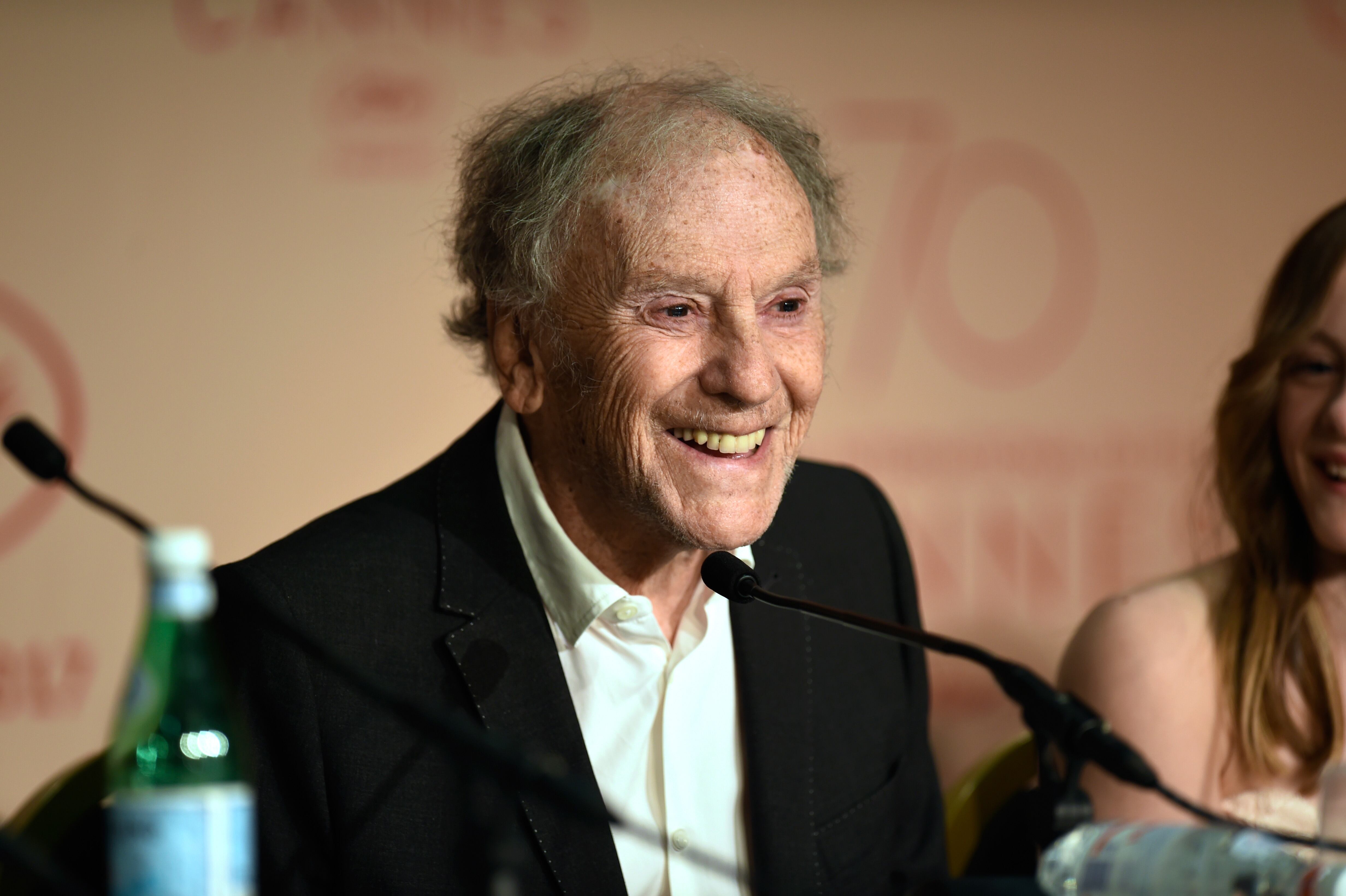 CANNES, FRANCE - MAY 22: Jean-Louis Trintignant attends the "Happy End" press conference during the 70th annual Cannes Film Festival on May 22, 2017 in Cannes, France.  (Photo by Antony Jones/Getty Images)