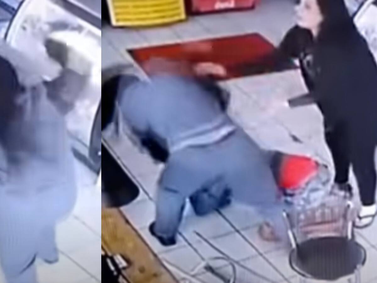 Video: Mujer le da fuerte golpiza a un hombre que le tocó abusivamente la pierna