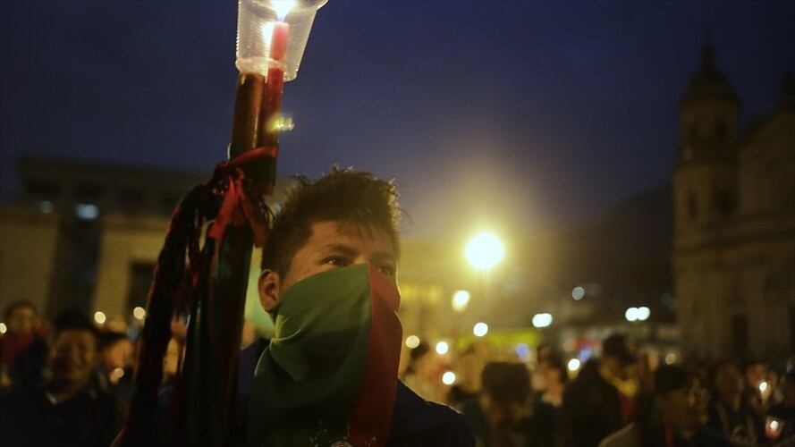 Hasta el momento se ha denunciado de un panfleto firmado por las Águilas Negras en el que se ofrece hasta $100 millones por atentar contra los líderes de la minga. Foto: Colprensa