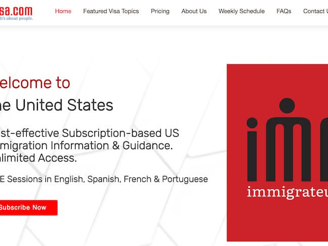 Plataforma www.immigrateusa.com para todos lo trámite de visado.