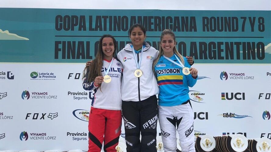 Laura Tatiana Ordóñez se ganó el séptimo y octavo round de la Copa Latinoamericana de BMX en la ciudad de Buenos Aires (Argentina). Foto: Indeportes Cauca
