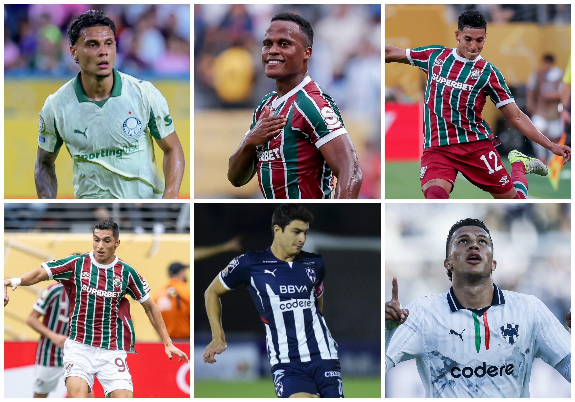 Richard Ríos, Jhon Arias, Gabriel Fuentes, Kevin Serna, Stefan Medina y Nelson Deossa son los colombianos que siguen en carrera en el Mundial de Clubes. Foto: EFE/ Getty Images.